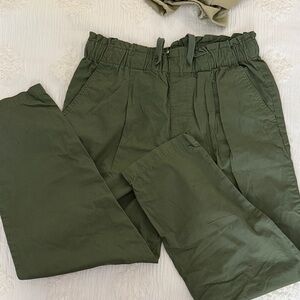 LOFT Olive Straight-Leg Drawstring Pants